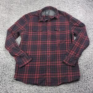 Grayers Shirt Men Large Red Blue Heritage Flannel Long Sleeve Button Up Casual